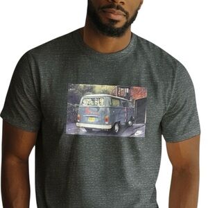 Nike Men Heather Gray Van Graphic Short Sleeve T-Shirt Athletic Cut Size Large